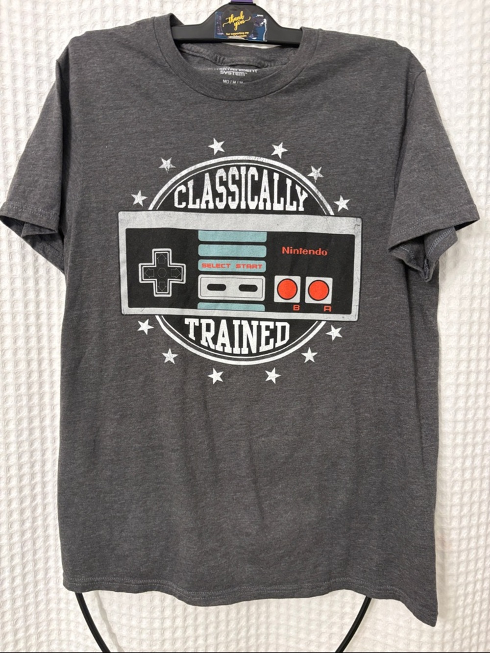 Nintendo Charcoal Short-Sleeve Tee with Retro Controller Graphic Size MD